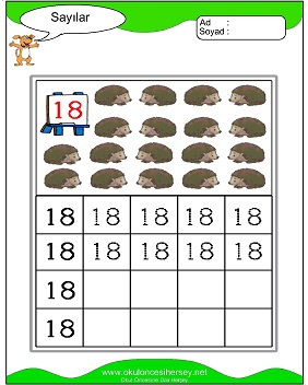 okul öncesi 0 sayısı çizgi çalışması